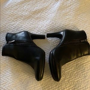 Anne Klein black leather booties